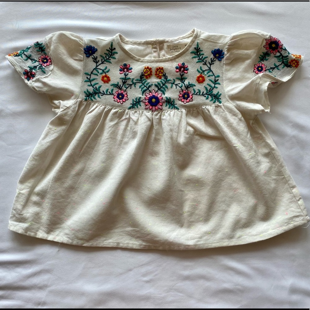 Zara toddler floral flowy blouse